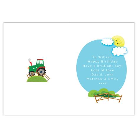 Personalised Tractor Birthday Card Extra Image 1